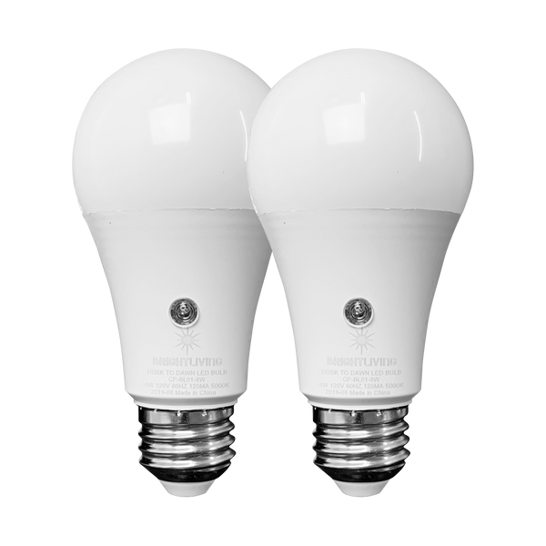 BRIGHTLIVING Dusk to Dawn LED Bulbs (2-Pack)